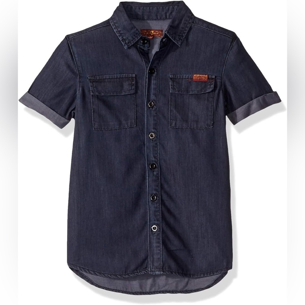 7 For All Mankind Boy's Short Sleeve Button Down Shirt